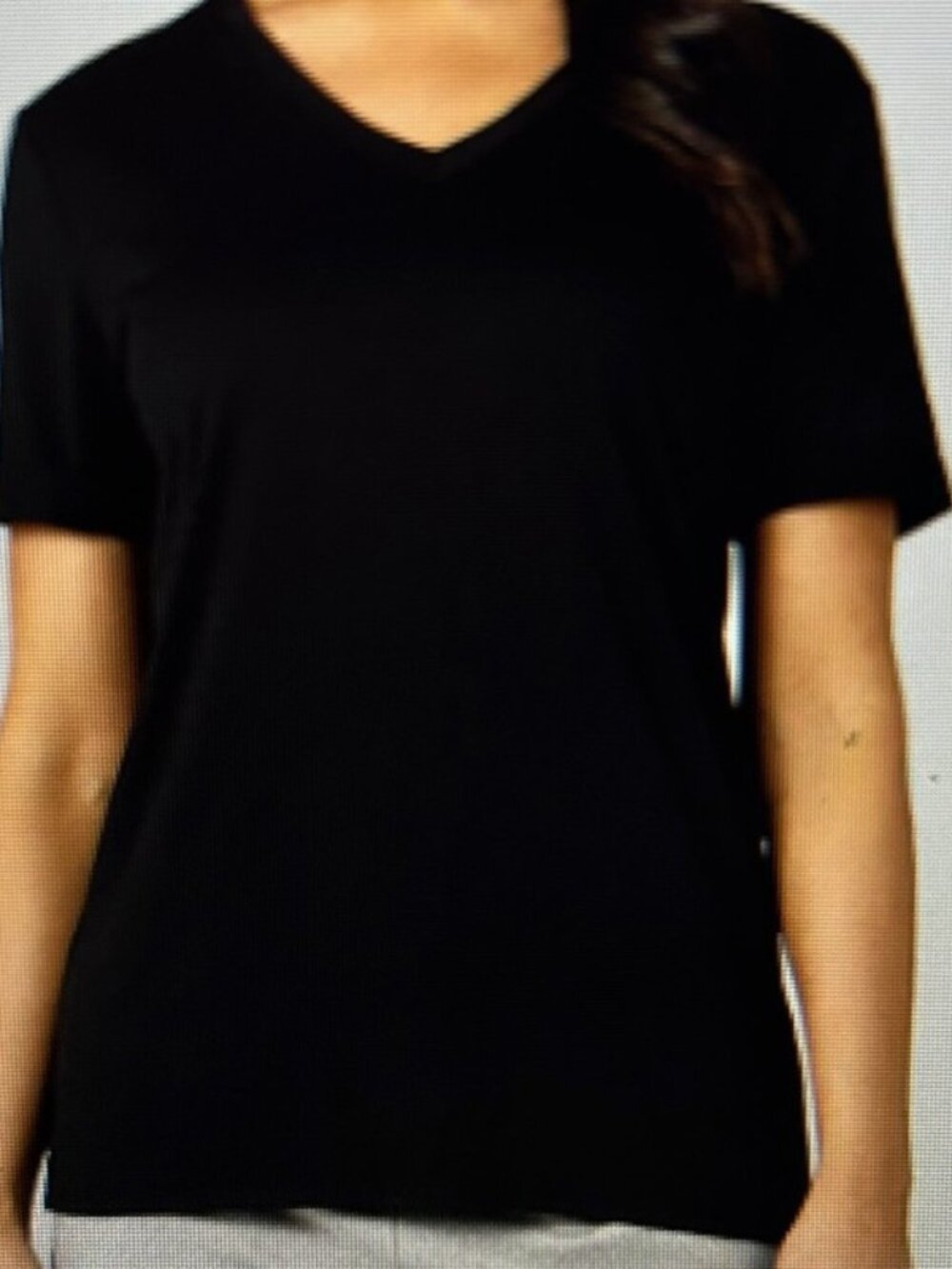 32 Degrees Women's Cool Relaxed Sleep V-neck T-Shirt XL Black